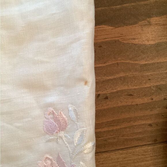 VINTAGE 80s JESSICA MCCLINTOCK WHITE PENCIL DRESS LACE EMBROIDERED BIB COLLAR - Picture 9 of 11